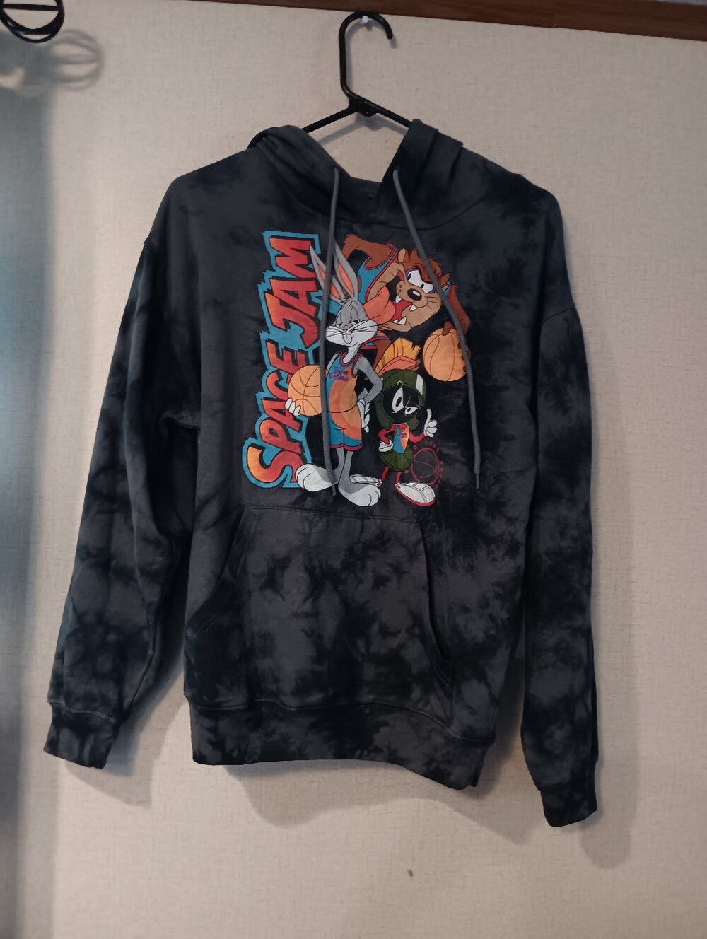 Space Jam Tie-Dye Graphic Hoodie - Black - Sz S New